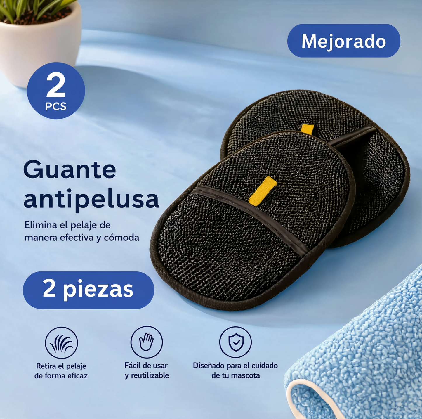 Guante quitapelos para mascotas