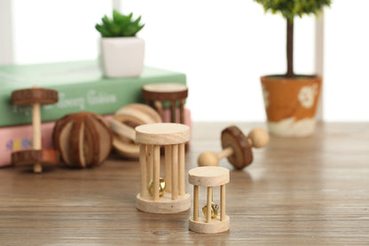 Set de juguetes de madera para hámsteres — ¡Diversión natural y sana!