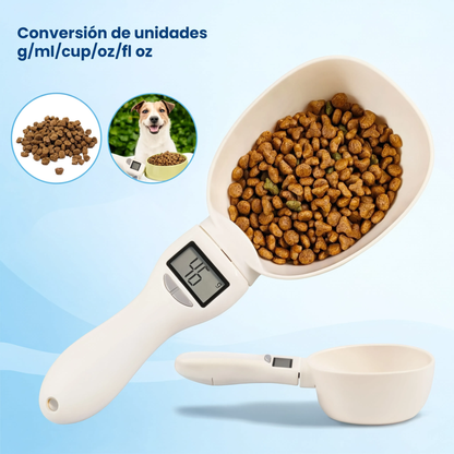 Báscula para comida de mascotas con pantalla LCD