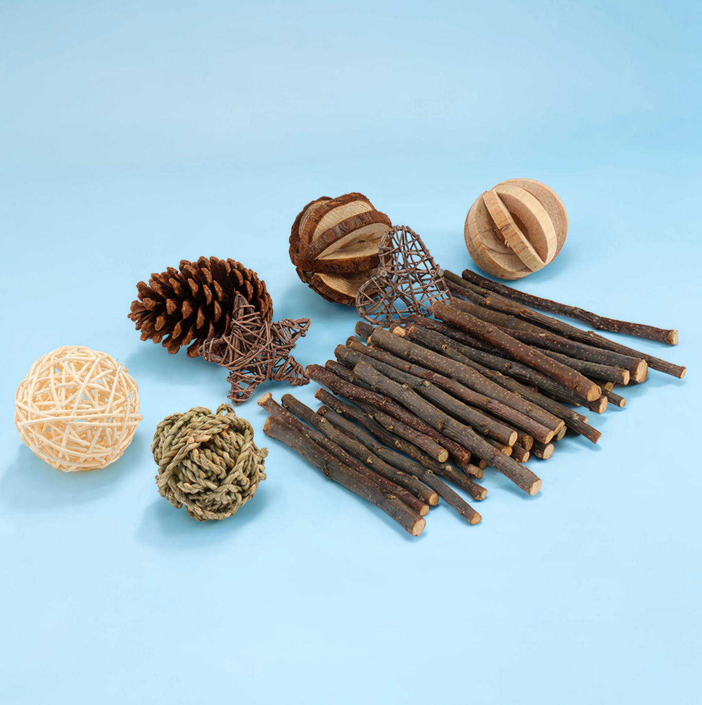Set de juguetes de madera para hámsteres — ¡Diversión natural y sana!