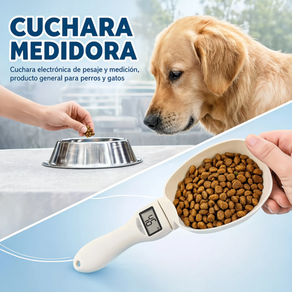 Báscula para comida de mascotas con pantalla LCD