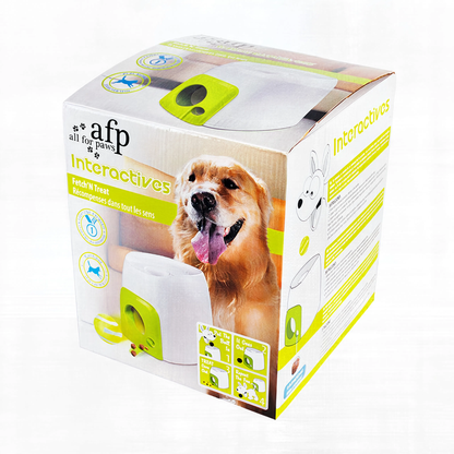 Lanzador automático de pelotas con dispensador de premios para perros