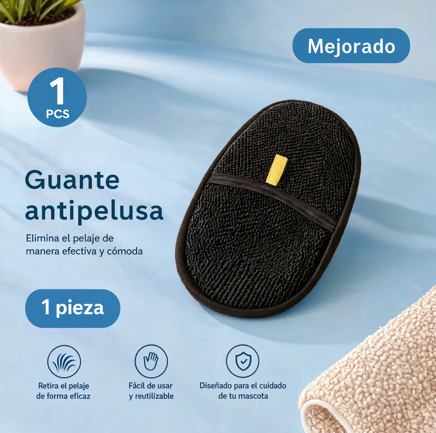 Guante quitapelos para mascotas