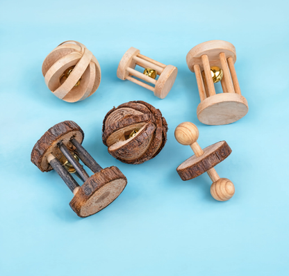 Set de juguetes de madera para hámsteres — ¡Diversión natural y sana!